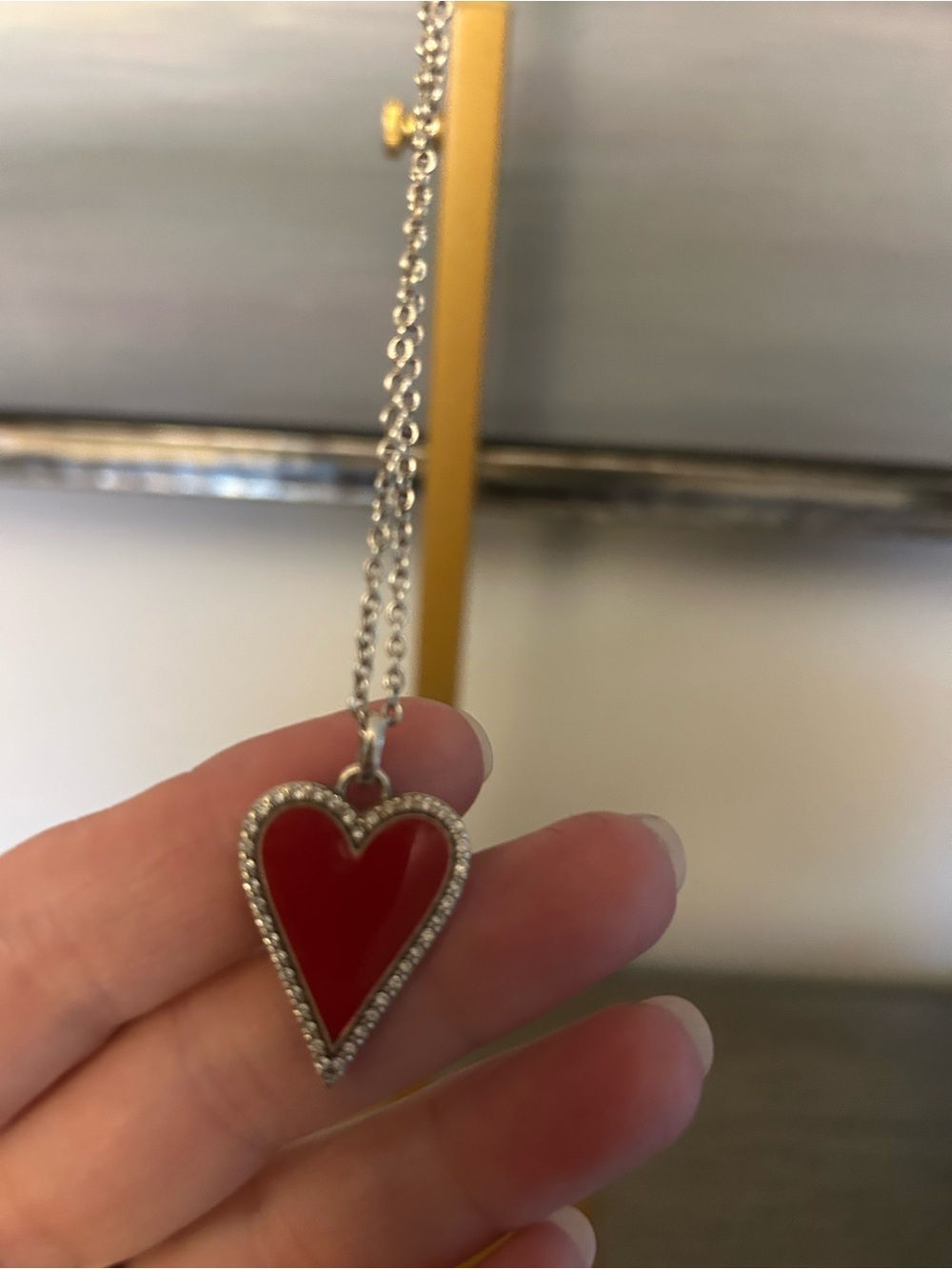 Brighton Dazzling Love Red Heart Necklace w Crystal Trim. Double Sided. NWT - Picture 8 of 12